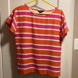 100% silk striped shirt from J crew.